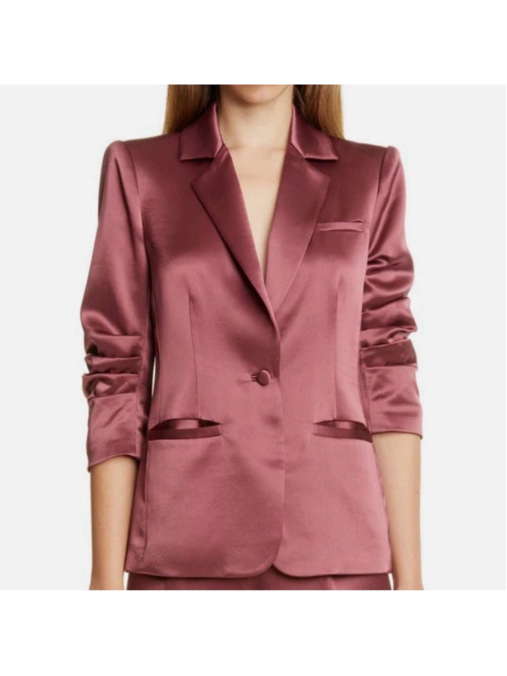 cinq a sept Khloe Smooth Satin Blazer, Nocturne